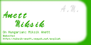 anett miksik business card